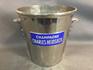 Ancien Seau à Champagne émaillé Art Déco Charles Heidsieck Vintage
