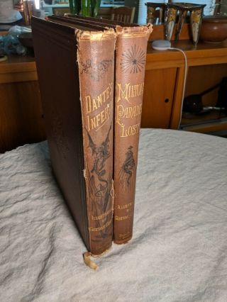 Vintage DANTE ' S INFERNO and PARADISE LOST Gustave Dore,  Cassell Petter Galpin 3