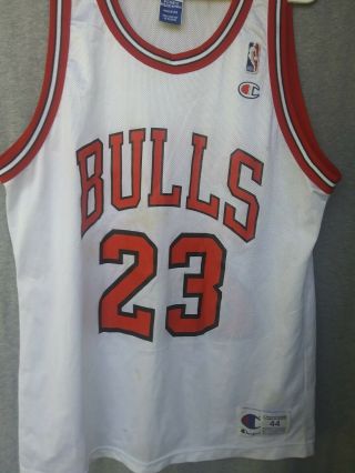 Vintage Michael Jordan 23 Champion Chicago Bulls Nba Jersey Size 44 No Cracking