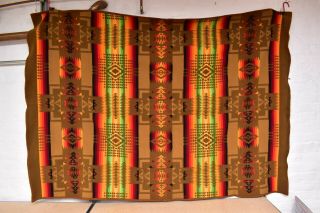Vintage Pendleton Beaver State Wool Blanket 61”x 42” Chief Joseph Robe