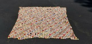 Antique Vintage All Hand Stitched Cotton Quilt Small Circles 76 " X 68