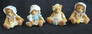 Cherished Teddies Set Of 4 Tiny Teddy Bear Figurines