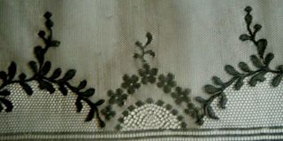 Antique 19c Silk Chantilly Mesh Lace Trim Floral Restor Old Hand Fans France