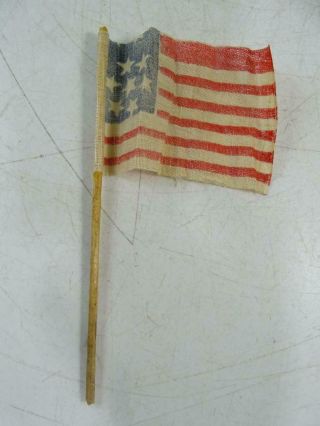 Antique Civil War Confederate States Cheese Cloth United Flag 7 - Star 1861 Vtg