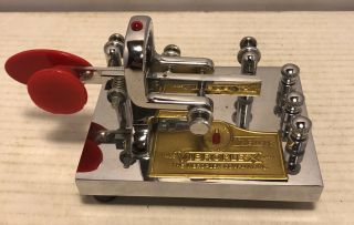 Vintage Vibroplex Deluxe Vibrokeyer Ham Radio Morse Code Telegraph Key 55076