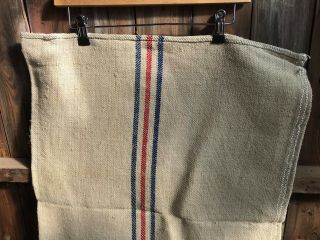 Vintage Hungarian Handwoven Hessian Hemp Seed Feed Grain Sack.  Linen Fabric. 3