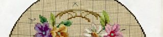 ANTIQUE BERLIN WOOLWORK HAND PAINTED CHART PATTERN FLORAL W BORDER 2
