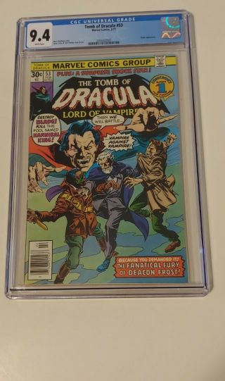 Marvel Tomb Of Dracula 53 Cgc 9.  4 Nm White Pages Blade Appearance