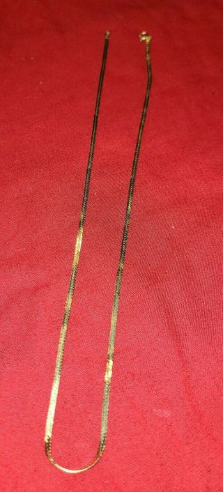 Vintage ♡ 14k Yellow Gold 2.  2 Dwt ♡ 18 Inch Necklace 2 Mm Wide