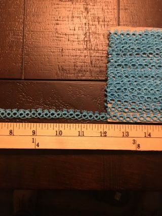 4 Yards Of Turquoise Handmade Tatted Lace Trim