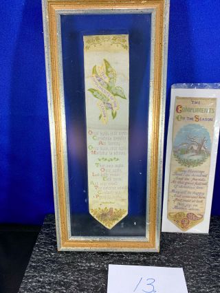 Stevengraph Silk Bookmark - Pair - The Complements Of The Season (13)