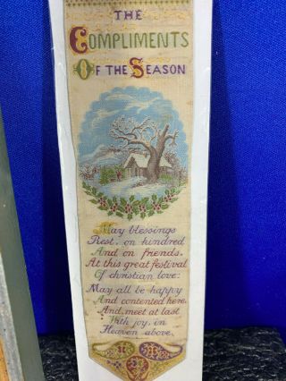 Stevengraph Silk Bookmark - Pair - The Complements of the Season (13) 2