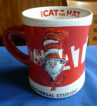 Universal Studios Dr Seuss The Cat In The Hat Coffee Mug Large Red