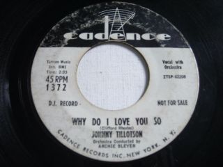 Promo Johnny Tillotson Why Do I Love You So / Never Let Me Go 1959 45rpm