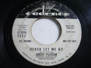 PROMO Johnny Tillotson Why Do I Love You So / Never Let Me Go 1959 45rpm 2