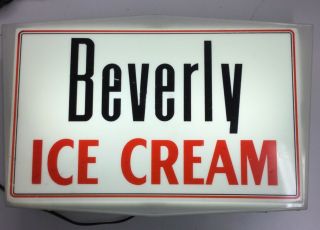 Vintage Beverly Ice Cream Double Sided Lighted Sign