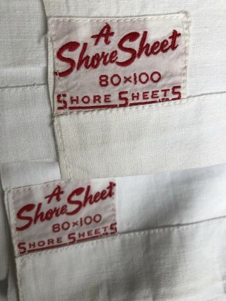 Vintage Cotton Shore Sheets.  Cc41 Utility Ware.  Double Bed Size