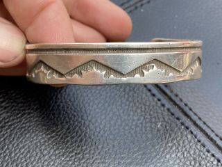 Emerson Bill Sterling Silver Cuff Vintage Navajo Native Pawn Bracelet