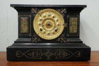 Vintage Antique Ansonia Iron Shelf Mantel Clock Or Restoration