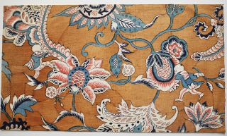 Antique Chintz (printed Cotton) Textile Fragment - Flower,  Child Pattern