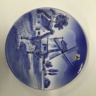 Vintage Grizelle West Germany Blue & White Windmill Ceramic Display Plate 710