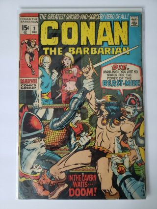 Conan The Barbarian 2 (dec 1970) Marvel Comics Group Fn,  6.  5