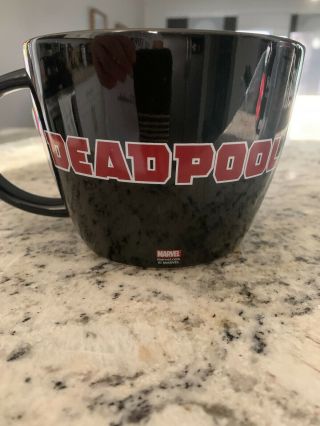 Deadpool Large Microwaveable Coffee/soup Mug - Black And Red