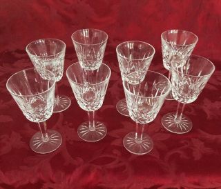 Vintage Waterford Crystal Lismore Claret Wine Glass - Set Of Eight - Ireland