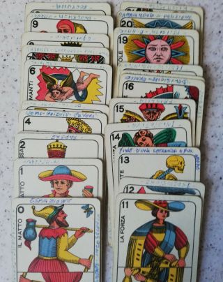 78 Old Italian Cards Piedmont Tarot Modiano 1951 Fortune Teller Tarocco Vintage
