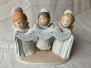 Home Interiors Masterpiece Homco Circle Of Friends Angels On High Figurine