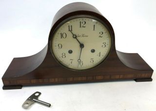 Vintage 17 " Seth Thomas 2 Jewel A208 Wind Up Mechanical Chime Hump Mantle Clock