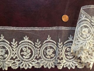Handmade Brussels Bobbin Lace Applique Edgings Floral Medallions Sew Craft