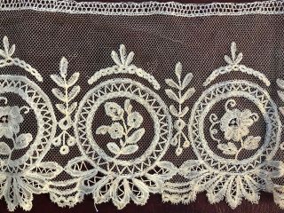 Handmade Brussels bobbin lace applique edgings floral medallions SEW CRAFT 3