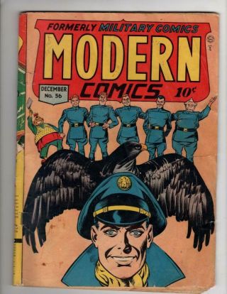 Modern Comics 56 Quality 1946 Blackhawk Reed Crandall Cover 6.  5
