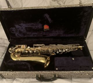 Vintage 1963 Conn Alto Saxophone W/rare Tweed Case Time Capsule