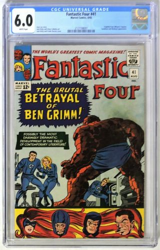 S941.  Fantastic Four 41 Marvel Cgc 6.  0 Fn (1965) 3rd App.  Of The Frightful Four