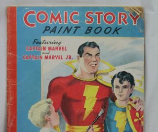 Vtg Captain Marvel & Captain Marvel Jr Comic Story Paint Book Coloring 1943 Lowe 2