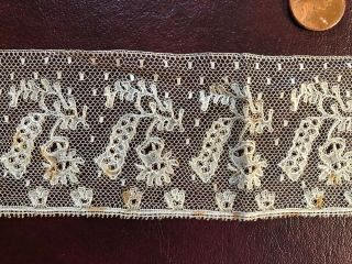 19th C Handmade Point Ground Bobbin Lace Collector