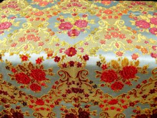 Antique Vintage Length Of French Cut Velvet Brocade Upholstery Fabric
