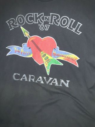 Vintage XL 1987 Tom Petty And The Heartbreakers Caravan Tour Tshirt 2