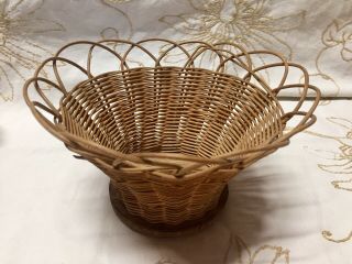 Handmade Vintage Round Willow Wicker Basket