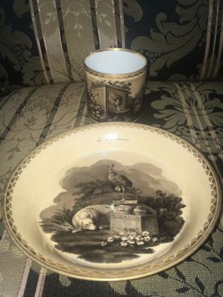 Antique Vintage Royal Vienna 18th C Porcelain Cup Saucer