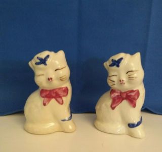 Vintage Shawnee Puss N Boots Cat Salt And Pepper Shakers With Corks