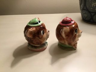 Vintage Anthropomorphic Cat Heads Salt And Pepper Shakers 3