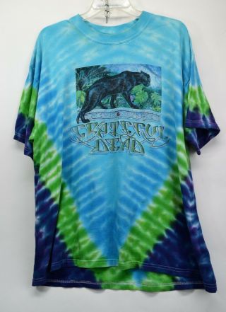 Vintage Grateful Dead Rainforest Panther Xl Tie Dye Blue 1989 T - Shirt (c6)