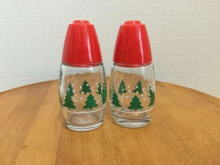 Gemco Christmas Tree Salt And Pepper Glass Shakers Usa