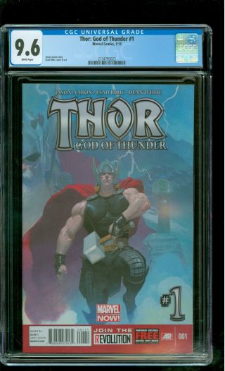 Thor God Of Thunder 1 Cgc 9.  6 Nm,  1st King Thor Esad Ribic Cover Art Marvel