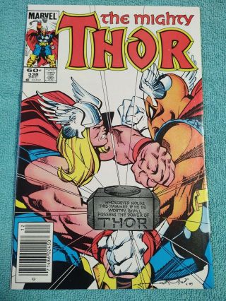 Thor 338 Nm,  Or Better Newsstand Edition 2nd Beta Ray Bill Marvel 1983