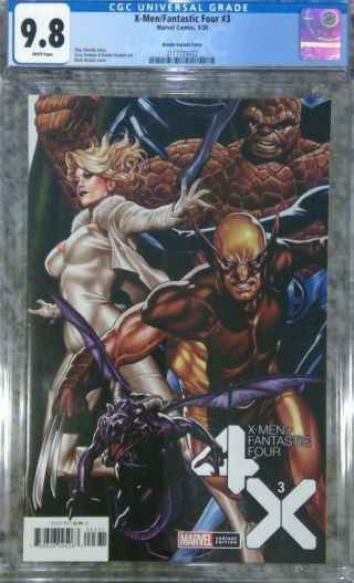 X - Men/fantastic Four 3 Brooks Variant - Cgc 9.  8