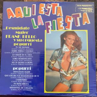 Frank Bello Y Su Orquesta,  Aqui Esta La Fiesta.  Desnudate Mujer,  Promo Mex Lp